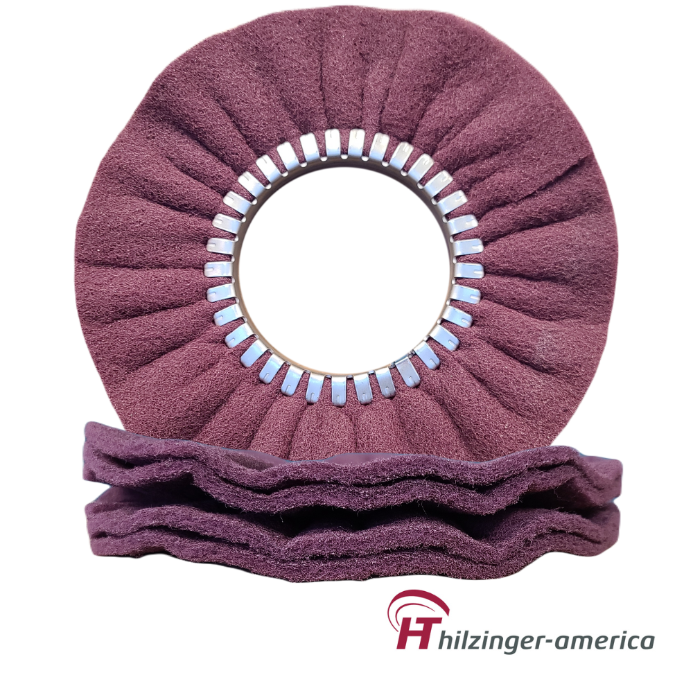 12" x 5" Hilzinger NonWoven Abrasive Satin Airway Wheel (Fine, 4 Ply