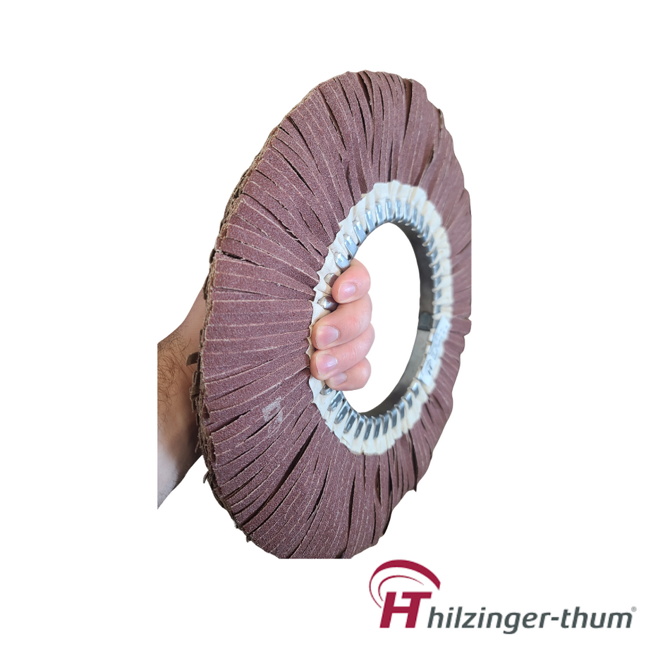 10" x 3" Premium Coated Abrasive Strip Ring Airway Buffing Wheel (120 Grit)