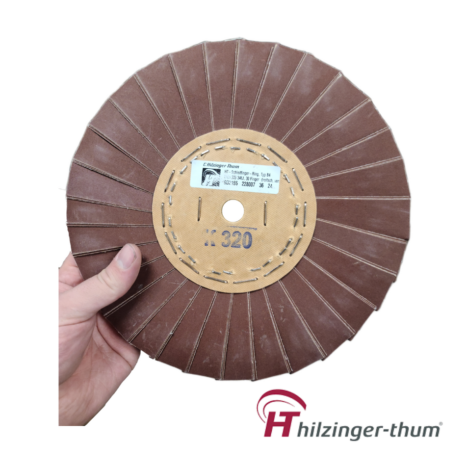 10" x 3" x 1/2"AH Premium Coated Abrasive V-Fold Abrasive Finger Airway Buffing Wheel (120 Grit)
