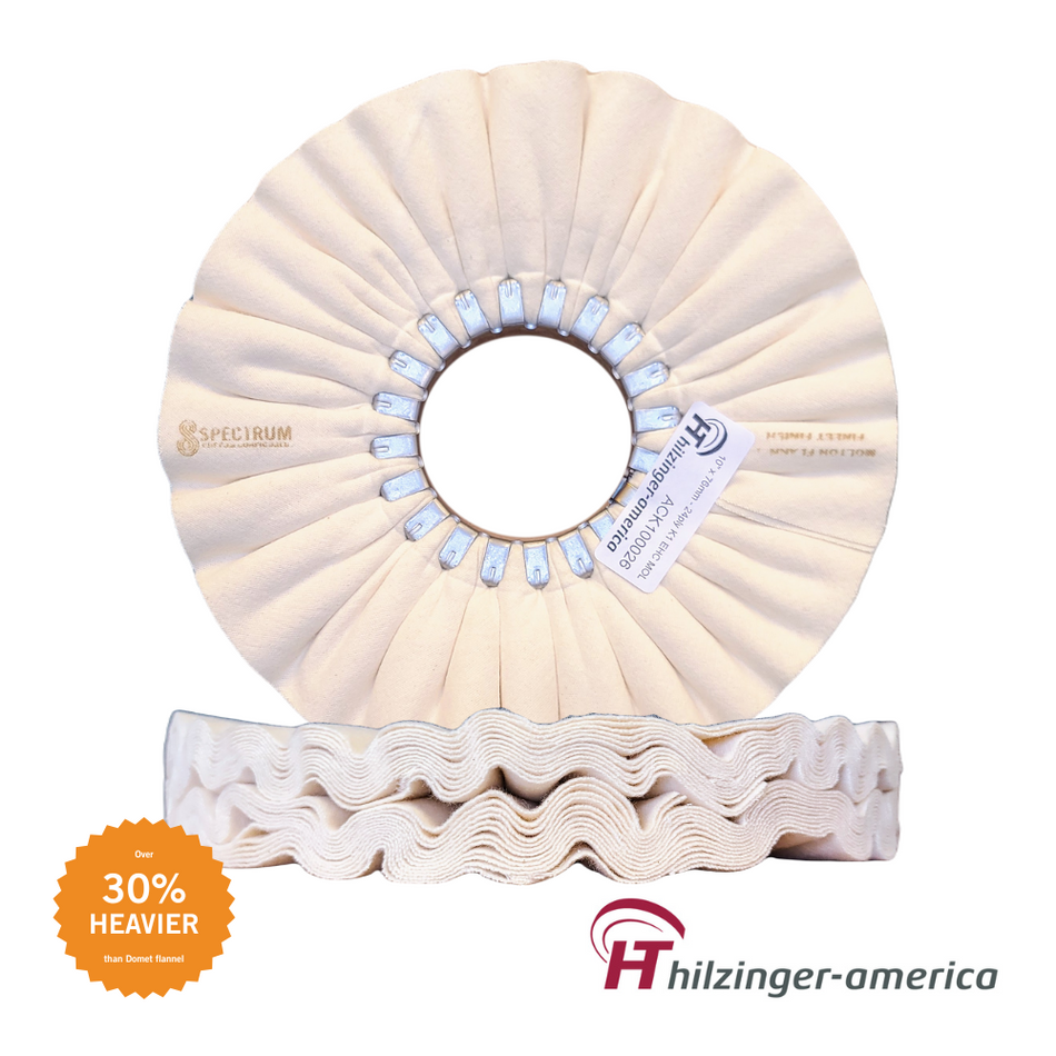 10" x 3" Premium Molton Heavy Flannel Finest Mirror Finishing Airway Buffing Wheel (#2, 24 ply)