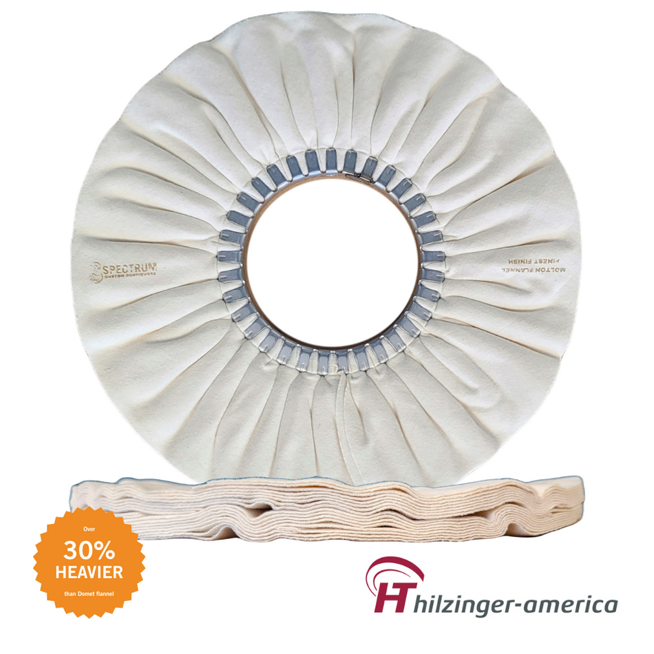 14" x 5" Premium Molton Heavy Flannel Finest Mirror Finishing Airway Buffing Wheel (#1, 16 ply)