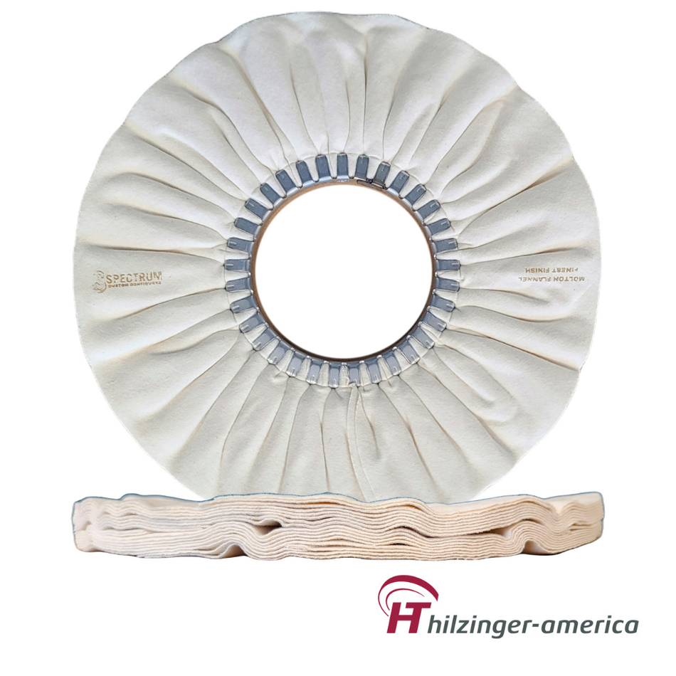 14" x 5" Premium Molton Heavy Flannel Finest Mirror Finishing Airway Buffing Wheel (#1, 16 ply)