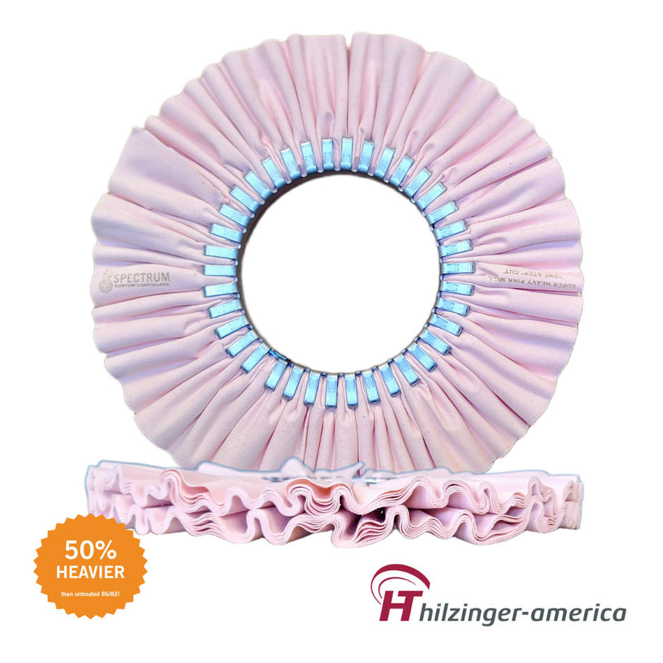 12" x 5" Premium Pink Super Heavy One-Step Airway Buffing Wheel (#5, 16 ply)