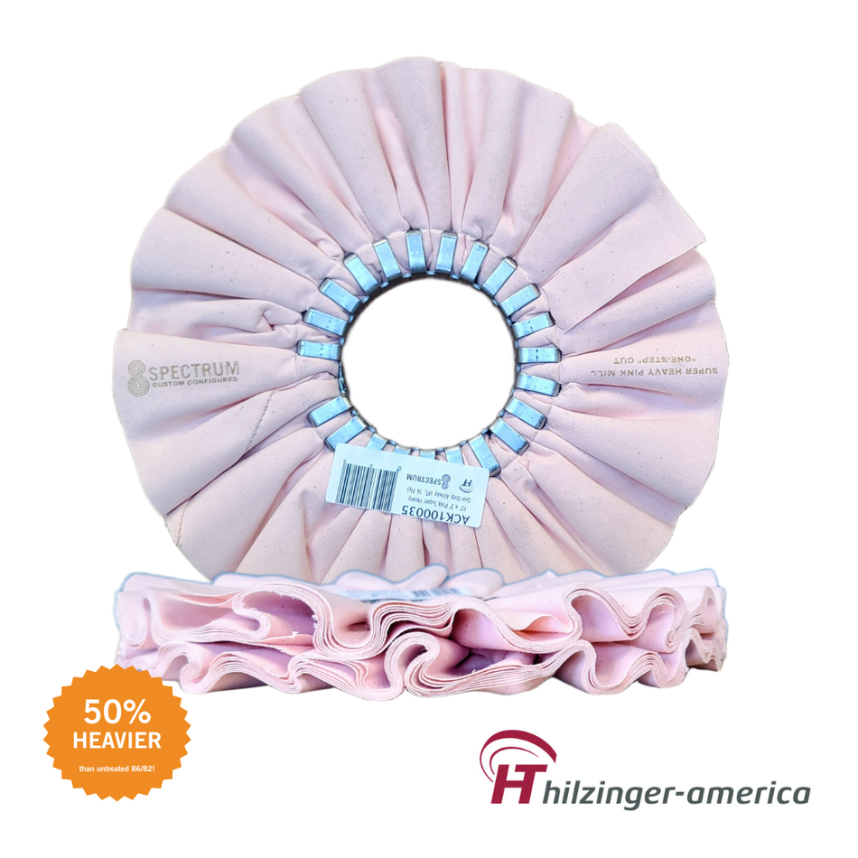 10" x 3" Premium Pink Super Heavy One-Step Airway Buffing Wheel (#5, 16 ply)