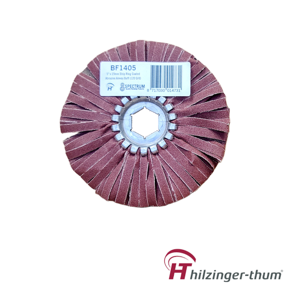 5" x 19mm Premium Miniature Coated Abrasive Strip Ring Airway Buffing Wheel (120, 180, 320 Grit)