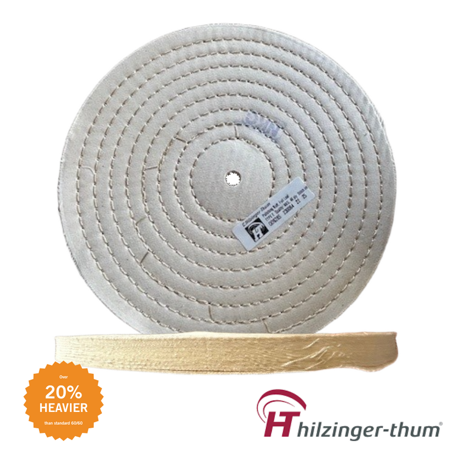 10" x 1/2" Premium Heavy Weight 60/60 Secondary Cut Stitched Full Disc Buffing Wheel
