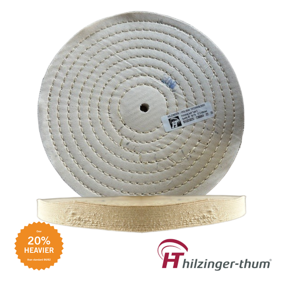 10" x 1/2" Premium Heavy Weight 86/82 Heavy Cut Stitched Full Disc Buffing Wheel