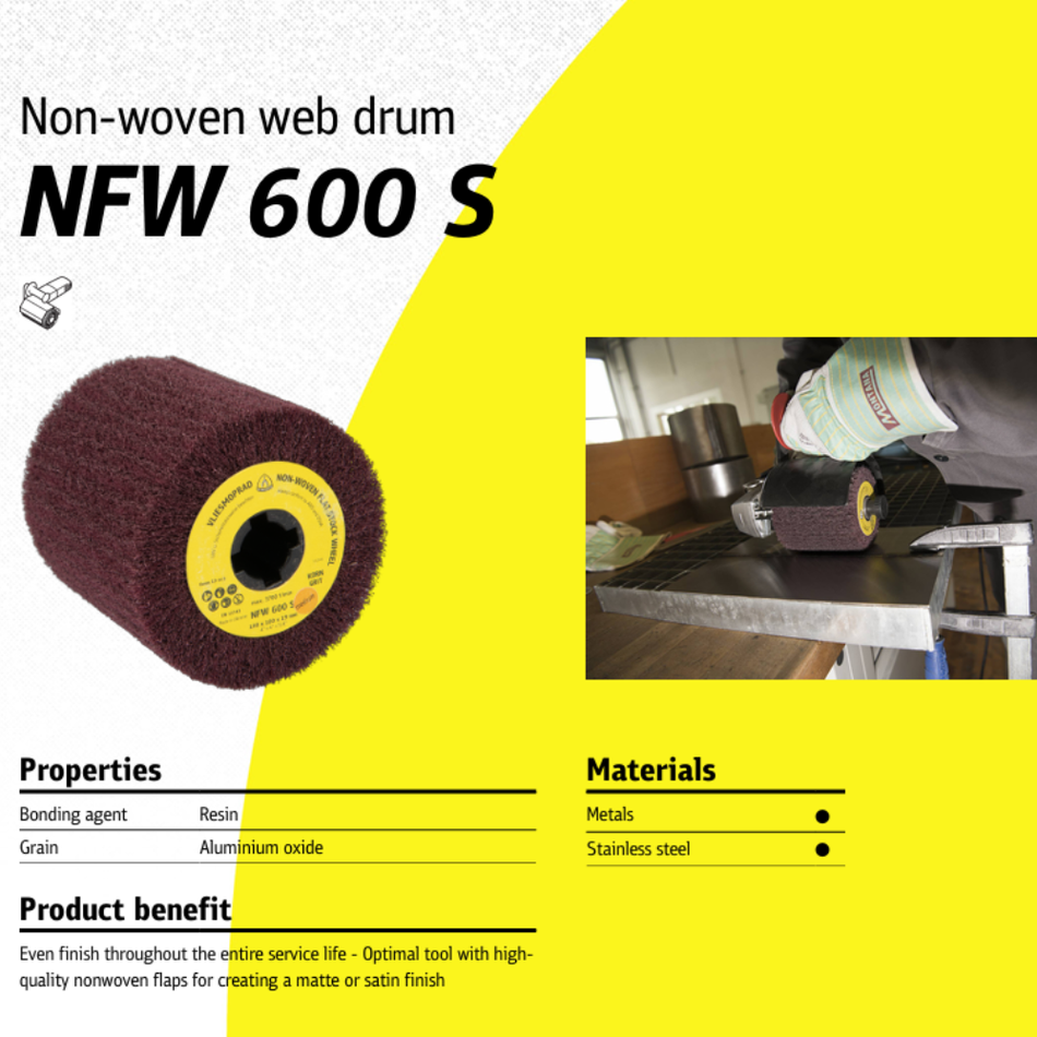 NFW 600 S Non-Woven Abrasive Satin Finishing Drum